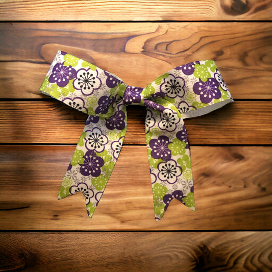 Green and Purple Flowered Monogram Hair Bows!! Hairbow!!