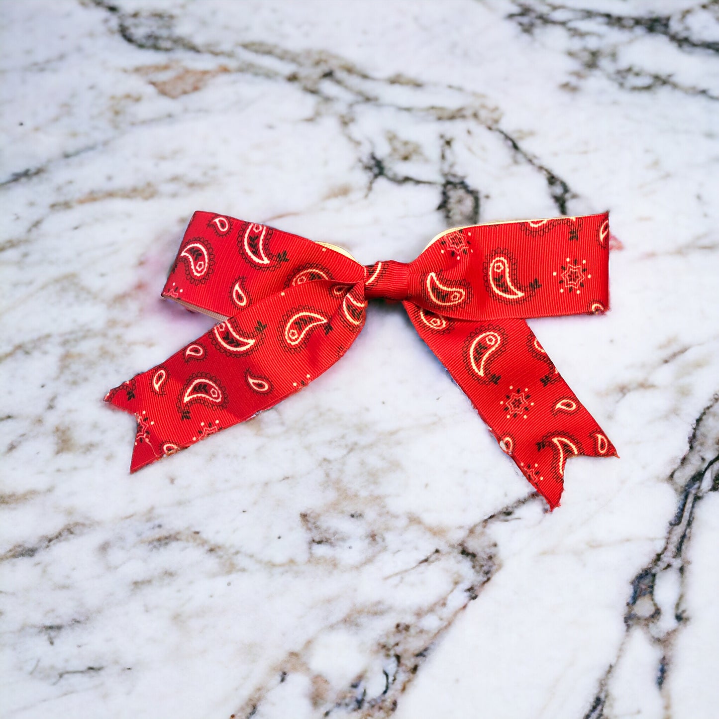 Red Paisley Bandanna Monogram Hair Bows!! Hairbow!!