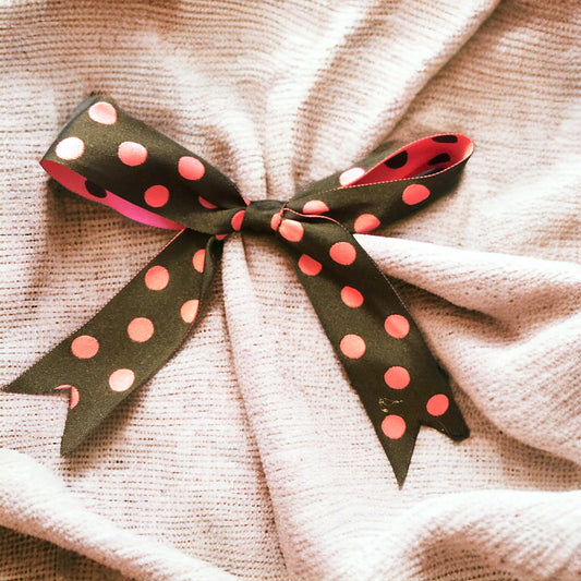 Brown with Pink Polka Dots Monogram Hair Bows!! Hairbow!!