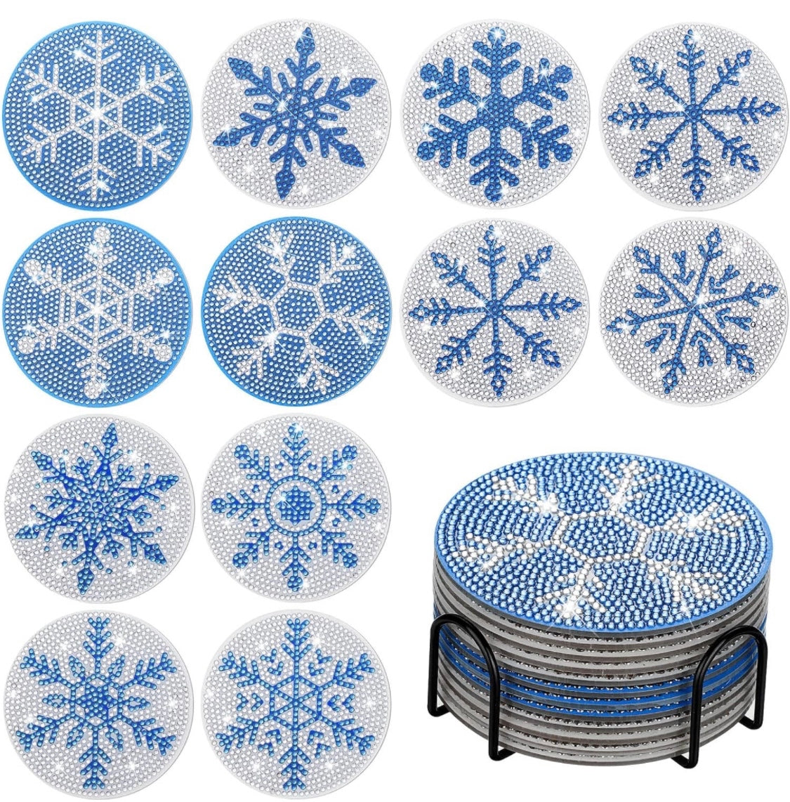 Set of 12 Christmas Coasters!! Snowflakes!! Made to Order!!