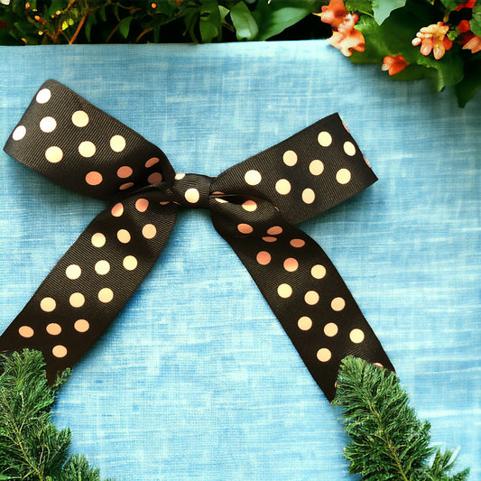 Black with White Polka Dots Monogram Hair Bows!! Hairbow!!