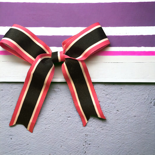 Pink, White and Black Striped Monogram Hair Bows!! Hairbow!!