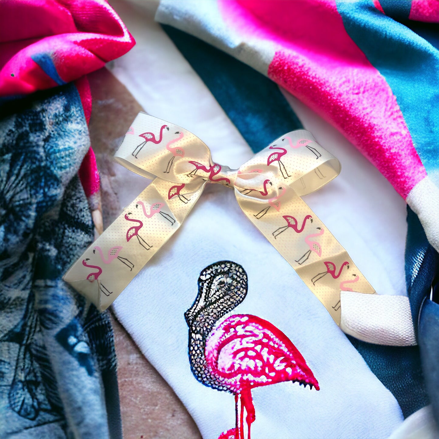 Pink Flamingos Monogram Hair Bows!! Hairbow!!