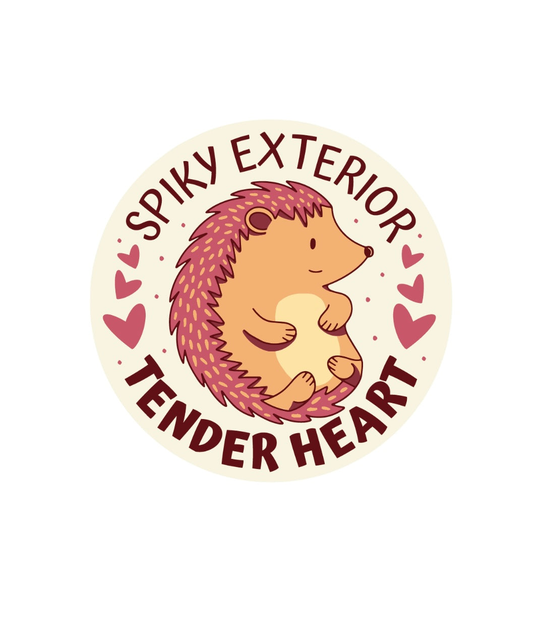 Spiky Exterior Tender Heart Sticker!! Hedgehog Stickers!! Stickers!! Multiple Sizes To Choose From!!