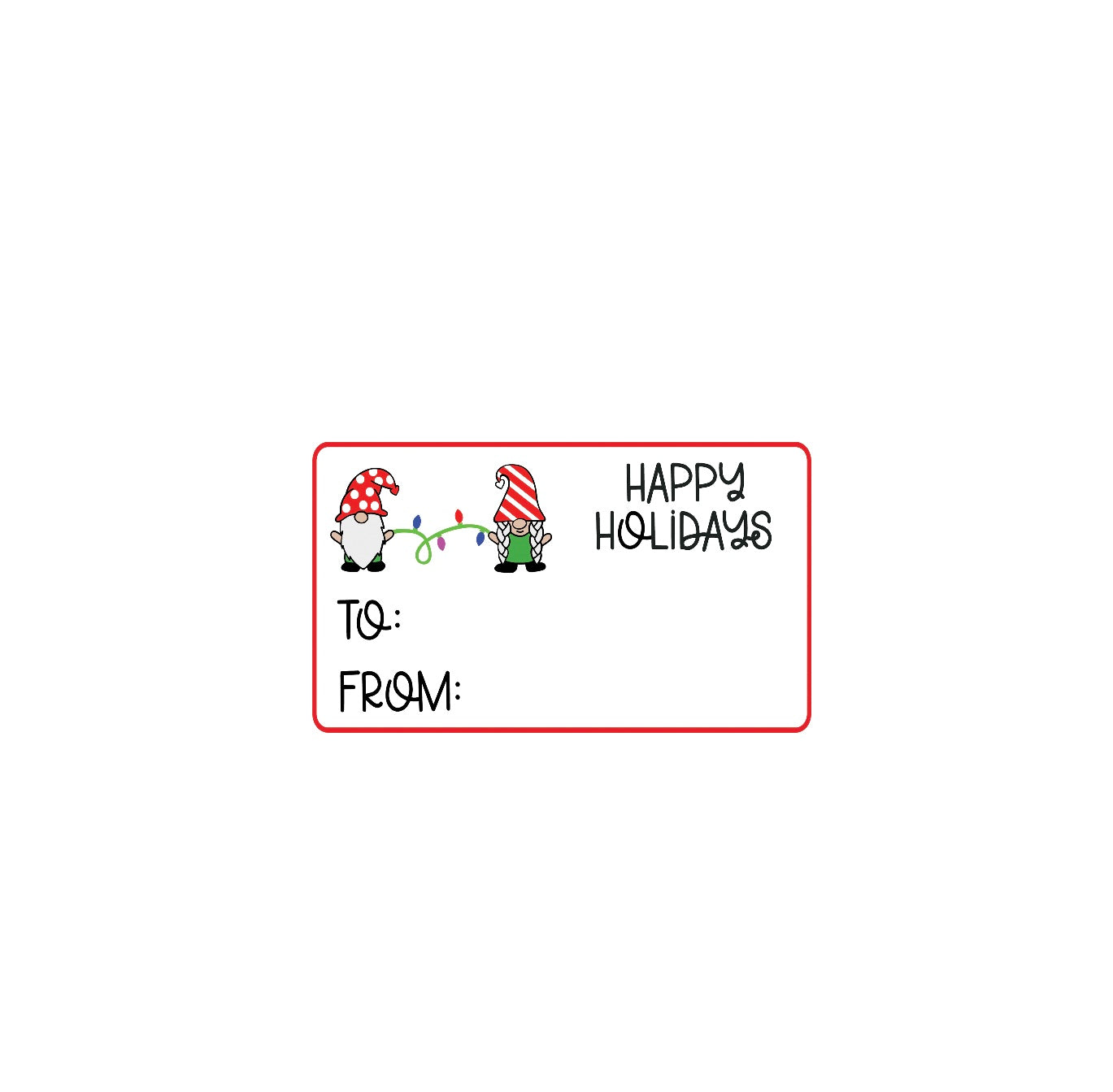 Christmas Present Name Labels!! Christmas Present Stickers!! Present Labels!! Merry Christmas!! Happy Holidays!! Seasons Greetings!! Stickers!! Happy Holidays Gnome with Lights Sticker Label!!! Merry Christmas Present Label!! Snowman Present Label!!