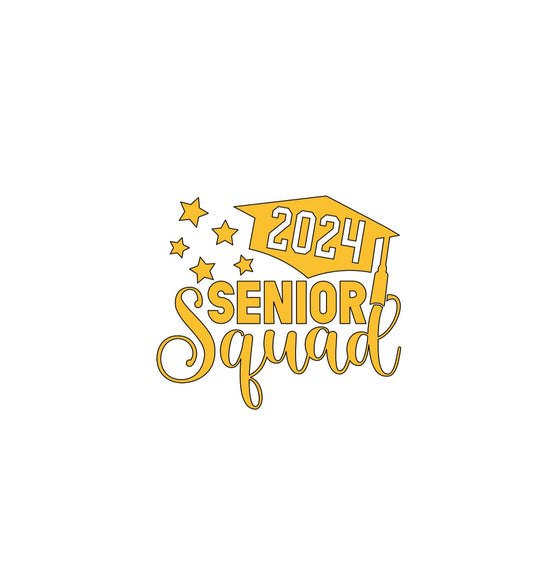 2024 Senior Squad Vinyl Decal!! Graduation Decal!! Graduation!! Custom Vinyl Decals!! Vinyl!! Decals!! Multiple Sizes!!