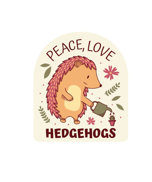 Peace Love Hedgehogs Sticker!! Hedgehog Stickers!! Stickers!! Multiple Sizes To Choose From!!