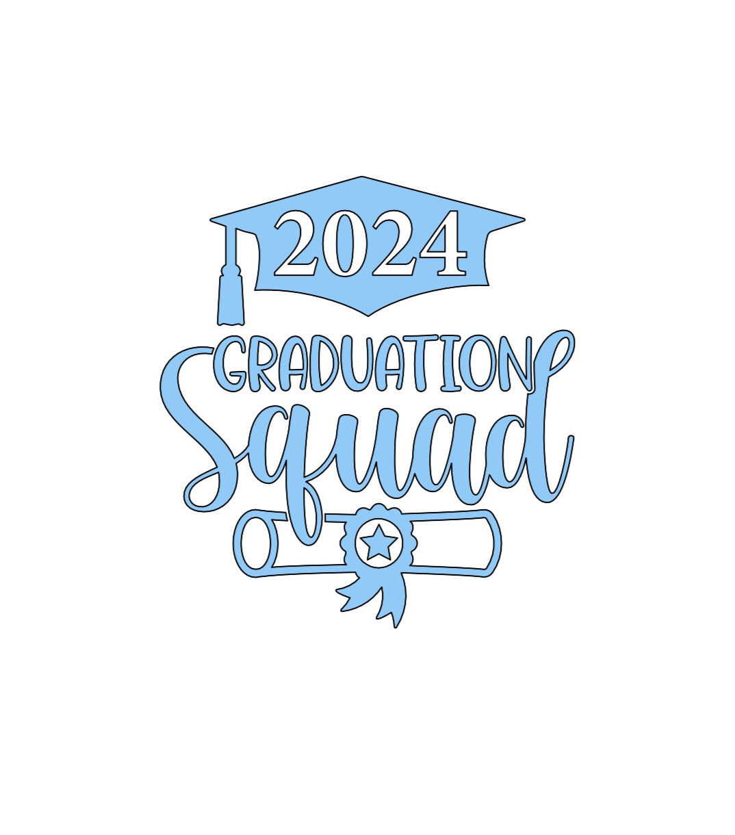 2024 Graduation Squad Senior with Diploma Vinyl Decal!! Graduation Decal!! Graduation!! Custom Vinyl Decals!! Vinyl!! Decals!! Multiple Sizes!!