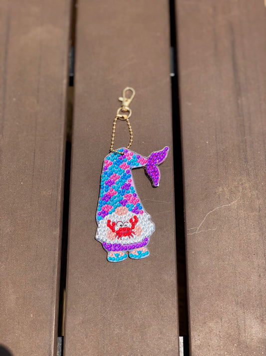 Mermaid Gnome Keychain!! Gnome Keychains!! Double Sided Keychains!! 5D Keychains!!