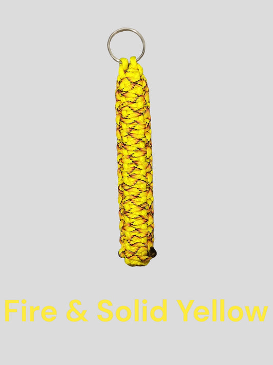 Fire & Solid Yellow Paracord King Cobra Keychains!! Keychains!! Keychain!! Paracord Keychains!!