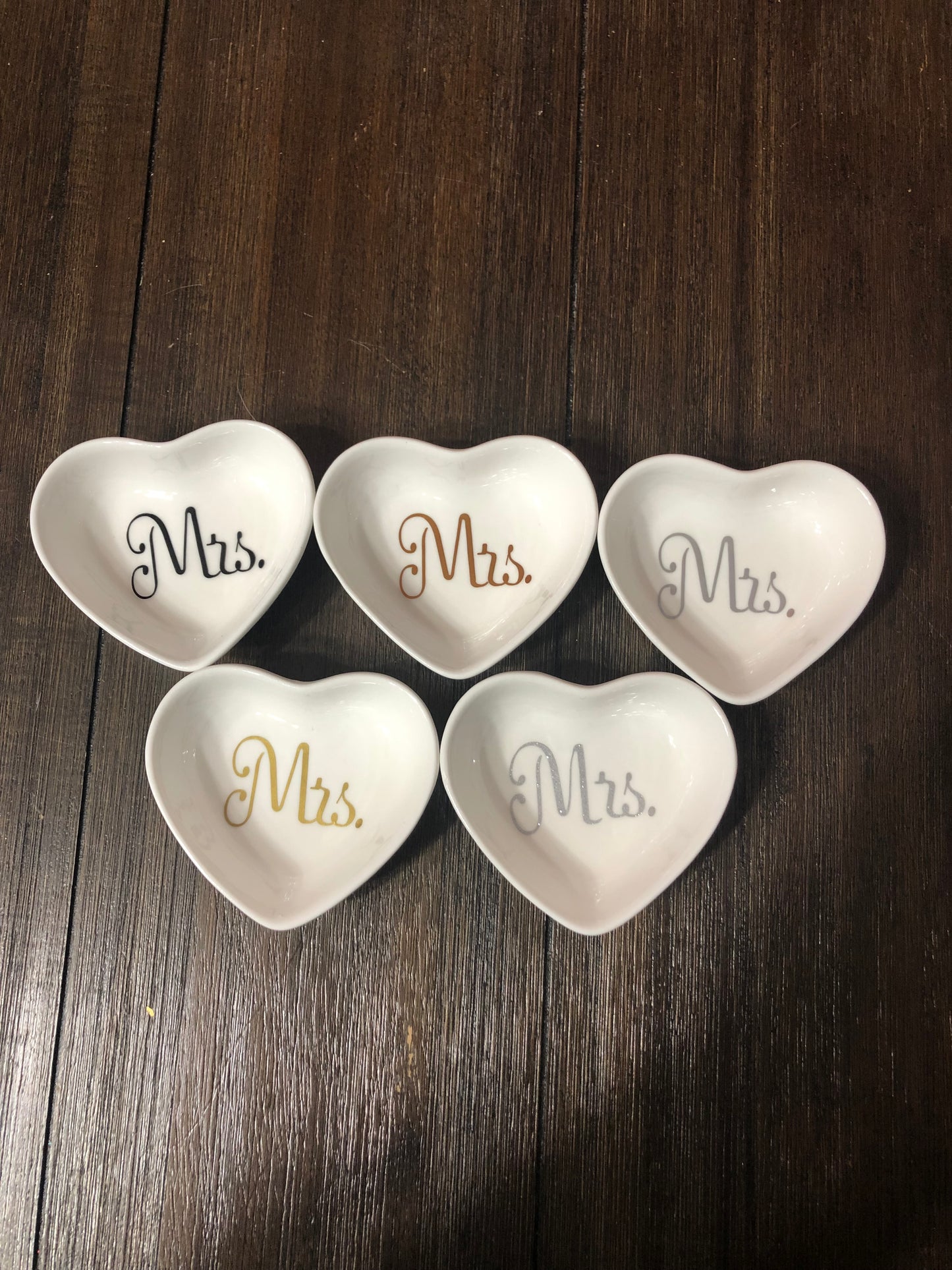 Custom Ring Dishes!! Heart Shaped!! Vinyl Decals Inside the Dish!! Personalize Everything With Your Monogram!! Wedding!! Multiple Colors!!