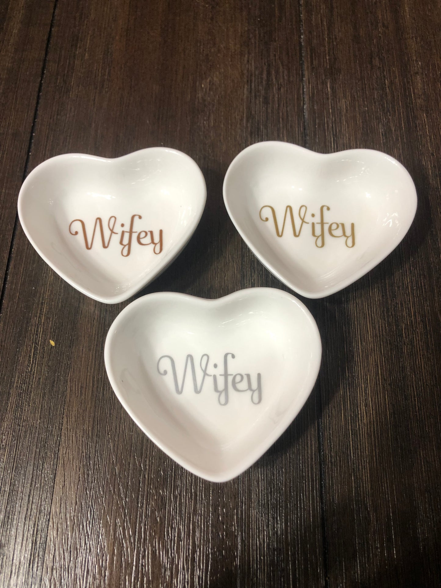 Custom Ring Dishes!! Heart Shaped!! Vinyl Decals Inside the Dish!! Personalize Everything With Your Monogram!! Wedding!! Multiple Colors!!